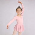 thumbnail image 3 of Girls Ballet Dance Dress Skirted Leotard Long Sleeve V-Neck Chiffon Skirt Pink Kids 3-15 Years,Size 14-15 T, 3 of 6
