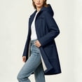 thumbnail image 7 of WAGUTH Rain Jacket for Women Waterproof Outdoor Hiking Coats Lightweight Hooded Trench Jacket with Plaid Lined & Pockets,Navy,S, 7 of 7