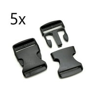 5x Backpack Buckle 1" Strap Wide Plastic Clasp Lock Helmet Clip Release Black