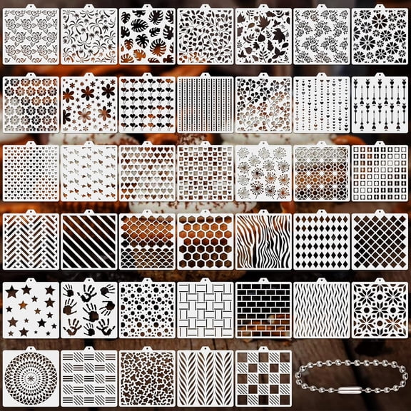 "40 PCS Cookie Stencil Baking Stencil for Royal Icing Cookies Craft Painting Cake Decorating Buttercream (5.5in)