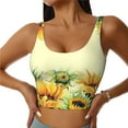 thumbnail image 2 of Lsque Sunflowers On A Yellow Background Printed Women'S Sports Bra, Compression, Moisture Wicking, High-Impact Sports Bra For Women,Supportive sports bra-Small, 2 of 9