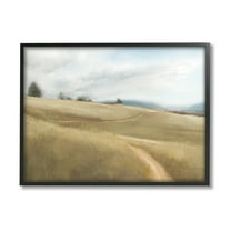 Stupell Industries Country Path Landscape Landscape Painting Black Framed Art Print Wall Art, 14 x 11