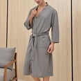 thumbnail image 5 of AnuYalue Men鈥檚 Robe Terry Cotton Bathrobe V Collar Soft Shower Bath Robes Kimono Style Cloth Bathrobe Classic Fashion Homewear Pajamas 2025, 5 of 6
