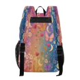 thumbnail image 3 of Large Clear PVC Backpack Heavy Duty See Through Backpack for Adults Work Travel, Purple Floral Butterfly Printed 12L, 3 of 8