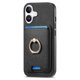 thumbnail image 2 of B3 For iPhone 16 Magnetic Case Leather+TPU Phone Cover Detachable Card Bag - Black, 2 of 5