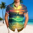 thumbnail image 2 of oelaio Mens Shirts Short Sleeve Summer Hawaiian Print Beach Shirts Outdoor Casual Loose Button Up Shirt Multicolor L, 2 of 7