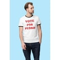thumbnail image 2 of Vote For Pedro White/Black Men's Ringer T-Shirt, 2 of 5