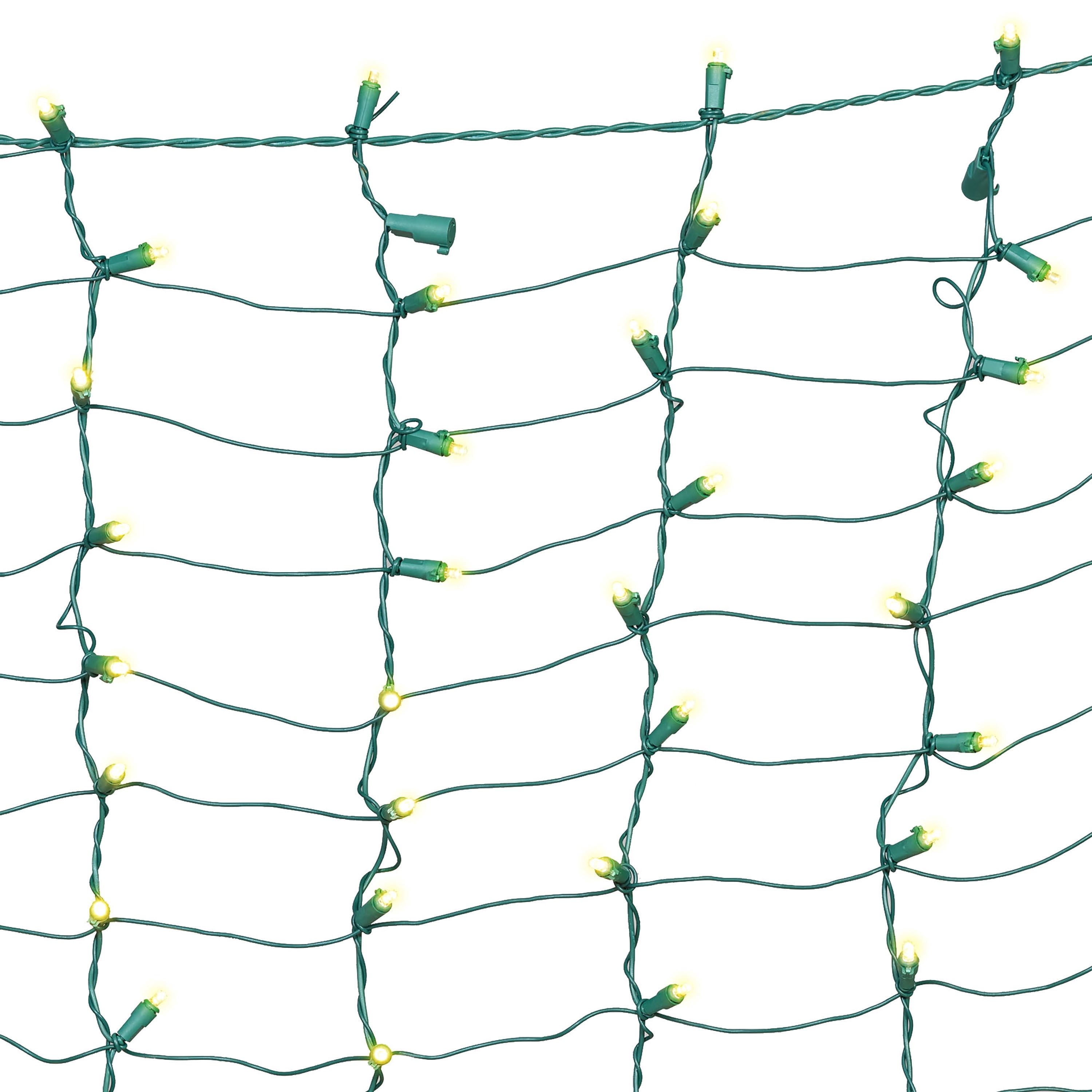 Indoor/Outdoor 200-Count LED High Density Christmas Net Lights, Warm White, Green Wire, 4' x 4', by Holiday Time