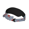 thumbnail image 3 of Daiia Starfish Navy Blue Stripe Pattern Sport Sun Visor Hats Visor Cap Adjustable Empty Top Baseball Cap Cotton Ball Caps for Women and Men, 3 of 8