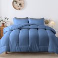 thumbnail image 2 of 5 Piece Luxurious Straight Line Pattern Comforter All Season 800 Threads Count Twin/Twin XL Size - Ultra Soft 550 GSM 100% Egyptian Cotton (Solid Medium Blue Colour ), 2 of 6