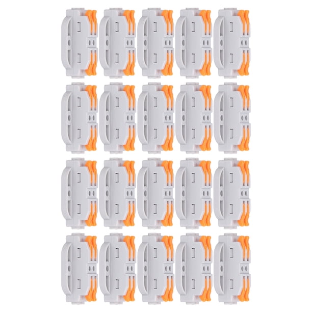 Conectores de cable con tuerca de palanca, 20 piezas Conectores de cable compactos con tuerca de palanca Puerto de paso Conductor Operación suave