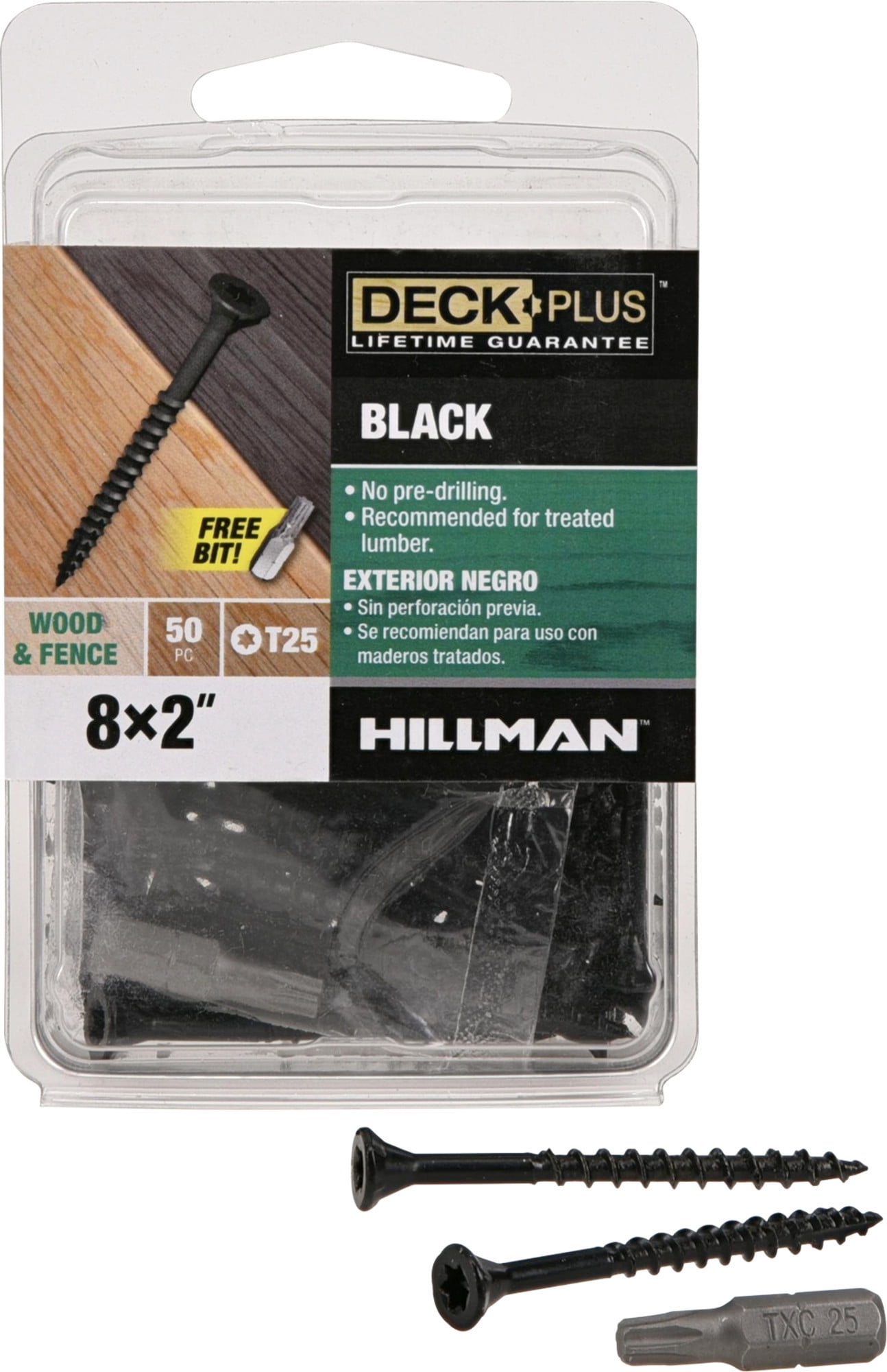 Deck Plus 590836 Black Exterior Wood & Fence Screws (#8 x 2") - 50 Pieces