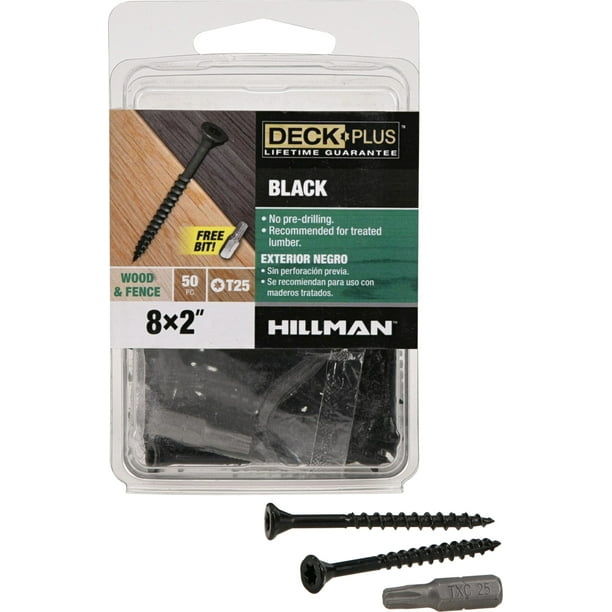 Deck Plus Black Exterior Wood & Fence Screws (8 x 2") 50 Pieces