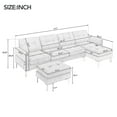 thumbnail image 5 of 110" Oversized Sectional Sofa, U Shaped Couch with Movable Ottoman and Soft Cushion, Velvet Comfy Couch for Living Room, Light Grey, 5 of 9