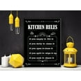 thumbnail image 5 of Black Design Kitchen Rules Canvas Wall Art, Kitche Wall Art Signs, Ready to Hang Wall Decoration Print Poster for Kitchen, Framed 11.5" X 15"Ready to Hang, 5 of 5