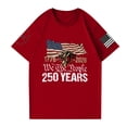 thumbnail image 4 of Hogleaql 250th Anniversary Tops, Men's Crew Neck American Flag Print Short Sleeve Tee Patriotic Casual Independence Day Loose Tshirt Red 4XL, 4 of 6