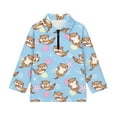 thumbnail image 4 of Psesaysky Cartoon Otters Shell Print Girls Half Zipper Sweatshirts Cute Trendy Fall Pullover Crop Tops for Teen Girls Long Sleeve Sweater Clothes Athletic Shirts 6-7 Years, 4 of 6
