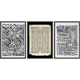 thumbnail image 3 of PixonSign Framed Wall Art Set Black & White Diamond Pattern Line Art Geometric Zen Mid-Century Canvas Print Artwork Abstract Cozy Neutral Wall Decor for Rooms - 16"x24"x3 Black, 3 of 5