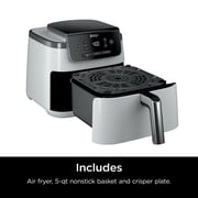 Ninja Pro 3-in-1 Air Fryer, XL 5-Qt Basket, 3 Functions, Air Crisp Technology, Non-Stick, Crisper Plate, AF140WMWH White