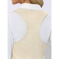 thumbnail image 5 of DARING DIVA Women's Plaid Button Down Sleeveless Waistcoat Vest S Khaki, 5 of 6