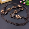 thumbnail image 2 of MEICHEN Boho Style Belt for Women Trendy Wax Rope Hand Woven Waistband Summer Cotton Cozy Belt, 2 of 7