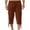Brown, variant on Capri Pants for Men Trendy Relaxed Fit Capris Side Drawstring Solid Color Pants