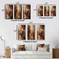 thumbnail image 4 of Designart "Ancient Revelations Gold and Red Abstract III" Abstract Painting Framed Wall Art Set Of 3 - Gold Modern Frame Canvas Set For Living Room Decor, 4 of 6