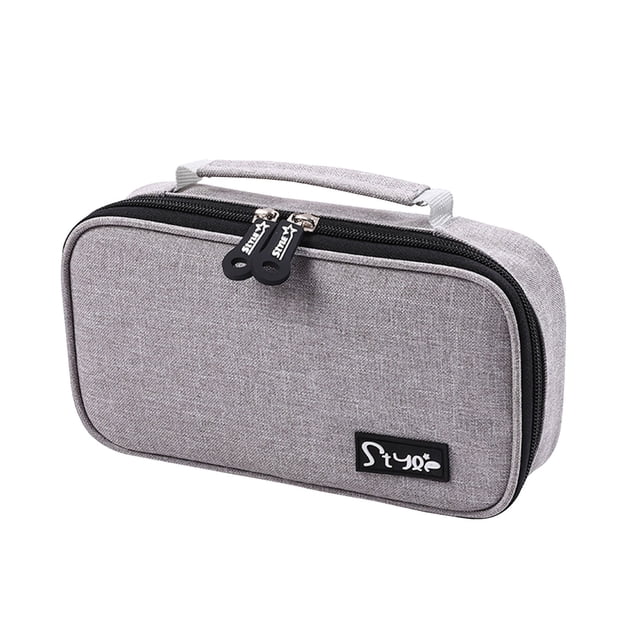 Agiferg Trousse à Crayons Multifonctionnelle Couleur Unie Portable Grande Capacité