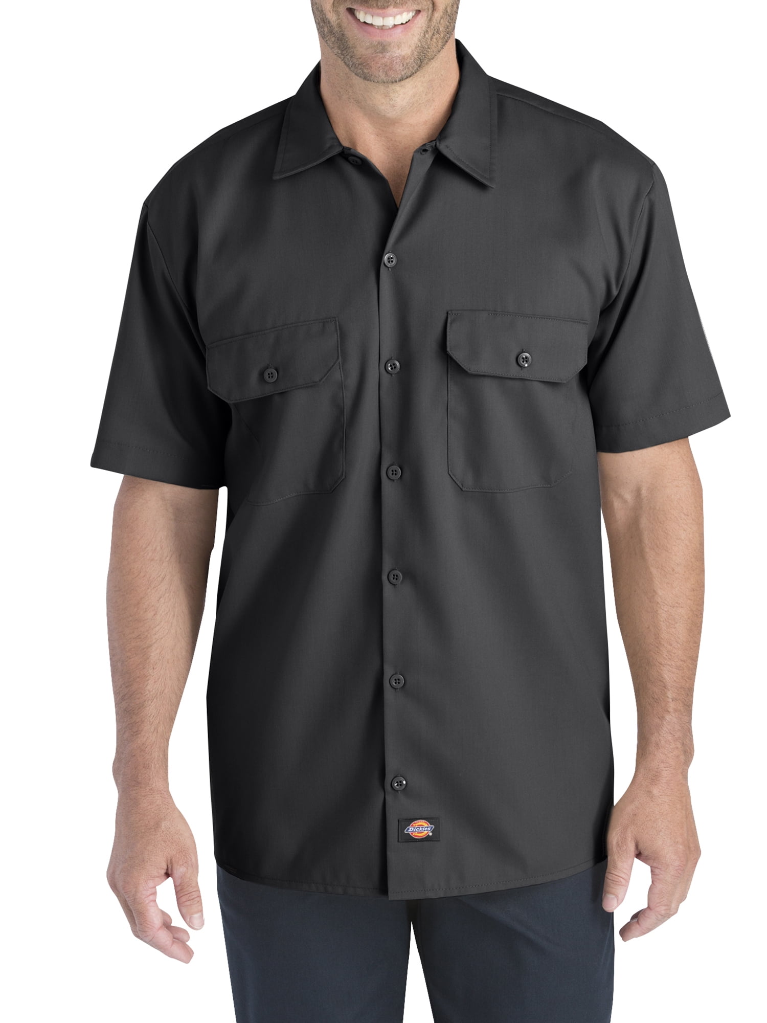 Dickies Mens and Big Mens Short Sleeve Flex Twill Shirt - Walmart.com