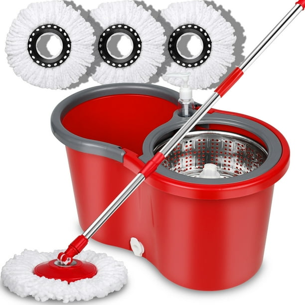 Spin Mop and Bucket, Microfiber Spin Mop & Bucket for Floor Cleaning