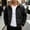 Black, variant on Men's Contrast Piping Stand Collar Jacket Zip Up Retro Athletic Windbreaker Casual Outerwear for Street Daily Sports Wear White XXXXXL