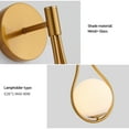 thumbnail image 2 of ECD Lighting Luxury Gold Vanity Lights Modern Wall Sconce Light Fixture - White Glass Shade Wall Lamp for Home Decor, Room Decor, Hallway, Bathroom, 2 of 7