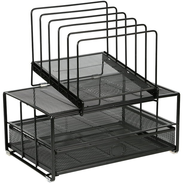 Lorell, Mesh Desktop Drawer Organizer, 1 Each, Black