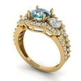 thumbnail image 2 of 2.16 ct Round Cut Blue Moissanite 3 Stone 18K Yellow Gold Womens Engagement Ring, 2 of 5