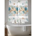 thumbnail image 5 of Vintage Beach Coastal Sheer Curtains 72 Inch Length 2 Panels Set Window Treatments, Nautical Shell Starfish Coral Summer Rod Pocket Semi Curtains for Living Room/Bedroom/Kitchen Décor, 104"W x 72"L, 5 of 7