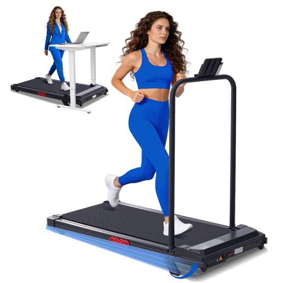 HaHbHc 3.0HP Walking Pad Treadmill with Handle & Incline, Portable Under Desk Treadmill for Home & Office, 350 lbs Capacity, 0.6-7.6 MPH