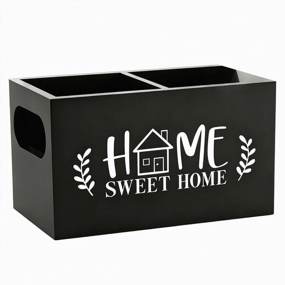 GHIIYER Coffee Table Organizer Remote Control Holder Wooden Storage Supplies Table Decor Black One Size