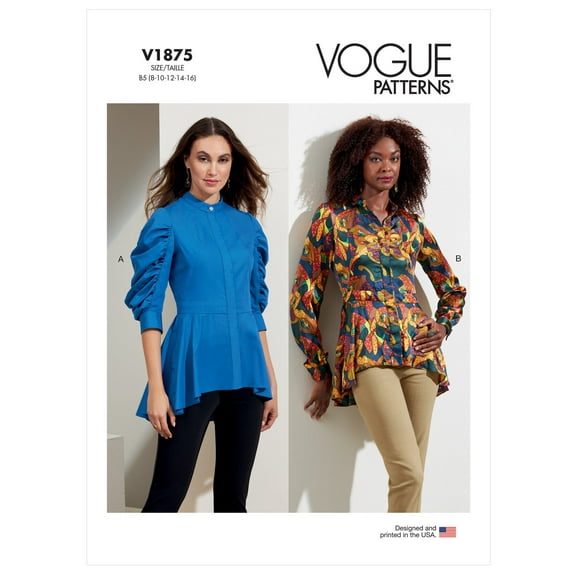 Vogue Sewing Pattern V1875 - Misses' Tops, Size: B5 (8-10-12-14-16)