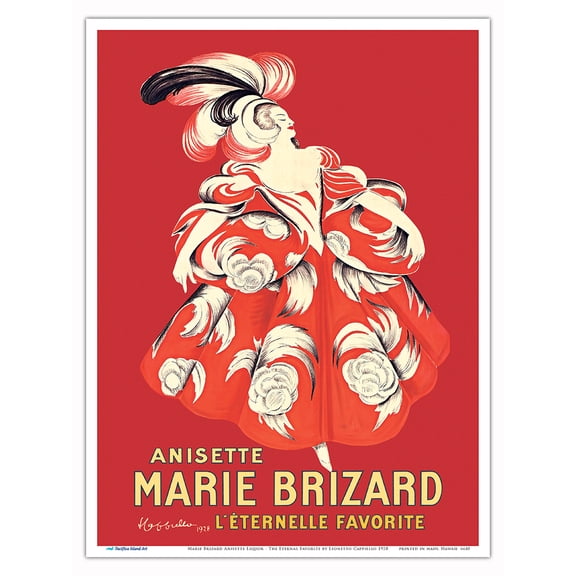 Marie Brizard Anisette Liquor - The Eternal Favorite - Vintage France Advertising Poster by Leonetto Cappiello c.1928 - Master Art Print (Unframed) 9in x 12in