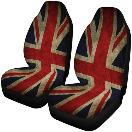 KXMDXA Set of 2 Car Seat Covers Union Jack Universal Auto Front Seats Protector Fits for Car,SUV Sedan,Truck