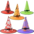 thumbnail image 3 of Hwkond Halloween Witch Hats, Halloween Glowing Hat Children Adult Party Dance Up Witch Hat,A, 3 of 5