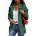 thumbnail image 2 of Cathalem Women's Blazers Plus Women's Relaxed Scuba Knit Stretch Blazer with Scrunch Sleeves (Green,XXL), 2 of 5