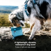 Kurgo Zippy Bowl for Dogs, Collapsible Travel Pet Container, Food Grade Silicone, 48 oz, Barn Red