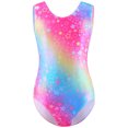 thumbnail image 2 of iiniim Kids Girls Sleeveless Sparkly Gymnastics Leotard Ballet Dance Unitard Biketard and Hair Tie Dancewear Type B 14Y, 2 of 7