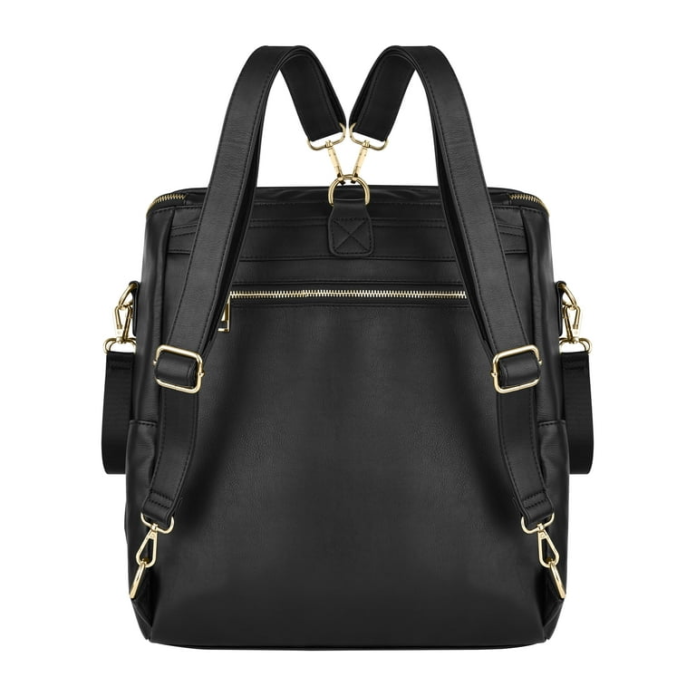 AMILLIARDI Diaper Bag Backpack Vegan Leather Black Large Walmart