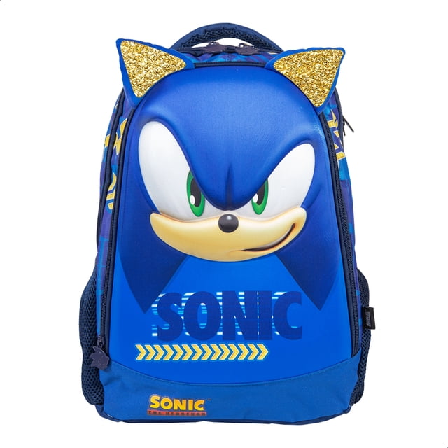Mochila Escolar de Primaria Ginga Diseño Sonic 16 Pulgadas 3D Speed