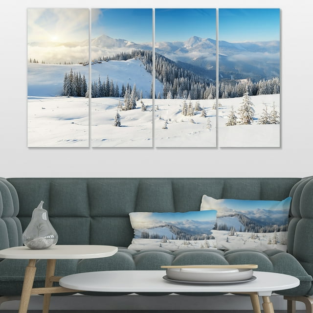 Sunny Morning in Mountains - Landscape Canvas Art Print