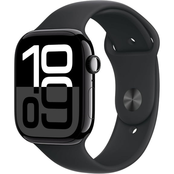 Restored Apple Watch Series 10 (GPS Cellular) 46mm Aluminum Jet Black Black Sport Band Like New
