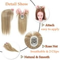 thumbnail image 2 of MY-LADY Synthetic Hair Topper with 3D Air Bangs Clip in Top Extensions Closure Hair Piece for Women ash brown/gold blonde/bleach blonde, 2 of 8