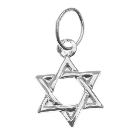 Simple Jewish Star Charm - Sterling Silver Charm, Jewish Star Of David 11mm, 1 Piece, Silver